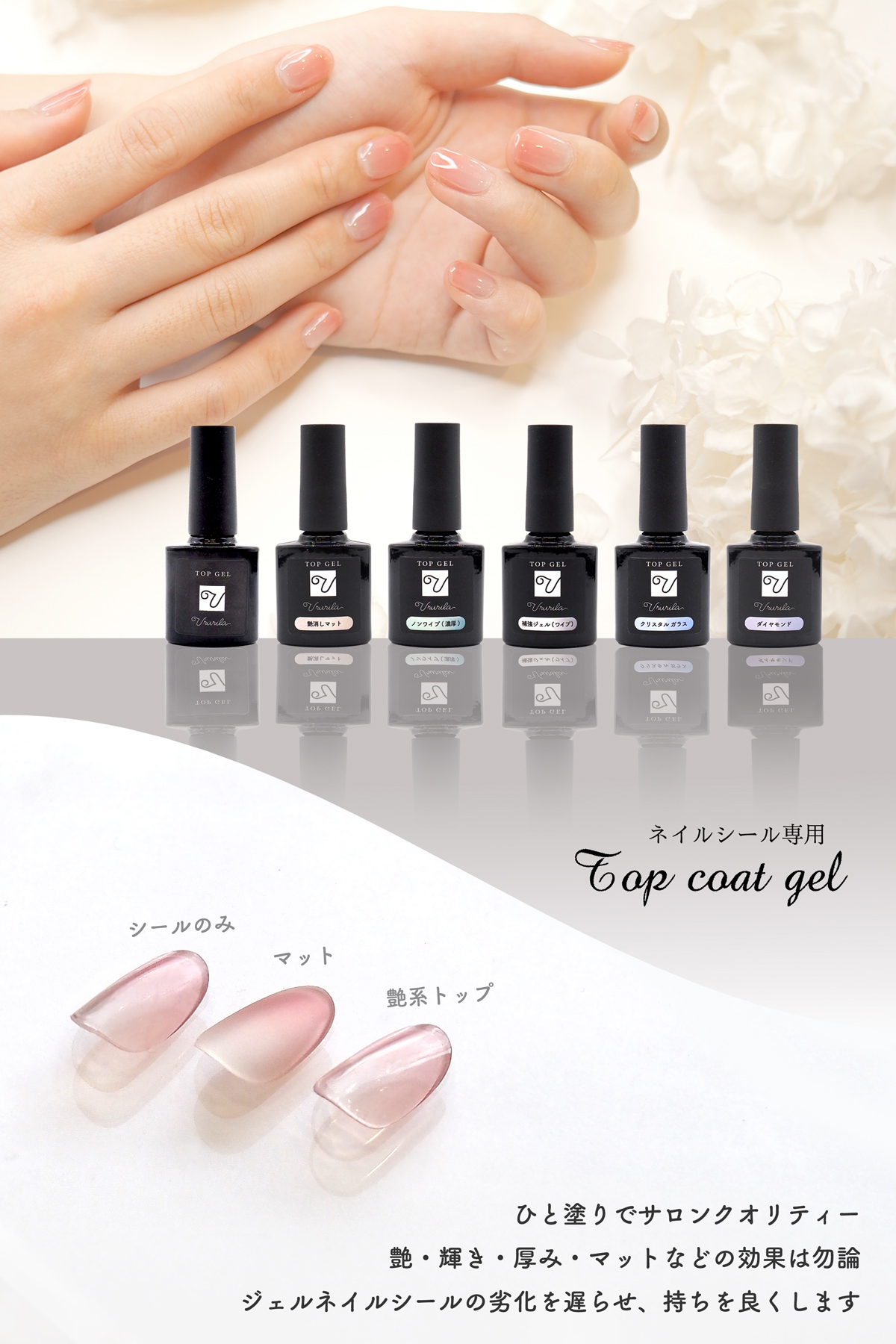 トップコート ジェル 艶消し ジェルネイル ジェルネイルシール 硬化 半
