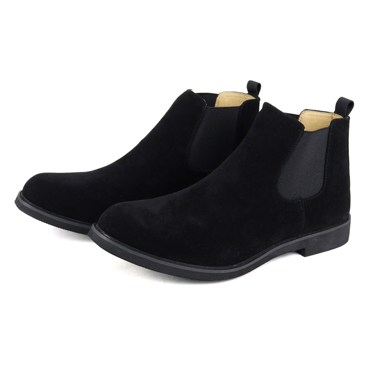 AAA+（サンエープラス） ブーツ メンズ ショート 黒 スエード