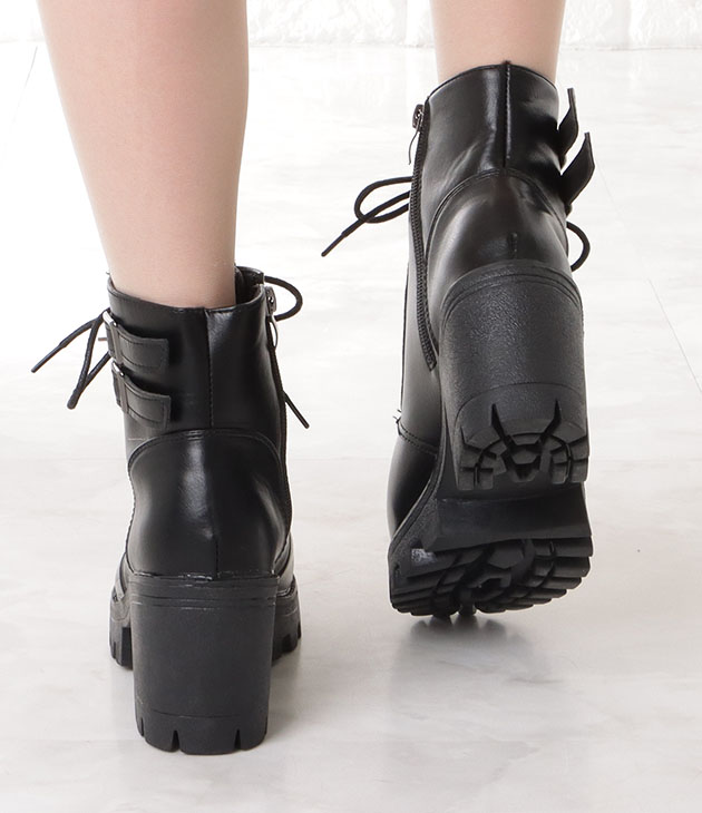 Lace Ladies（レースレディース） ダブルベルト付きレザー調レース