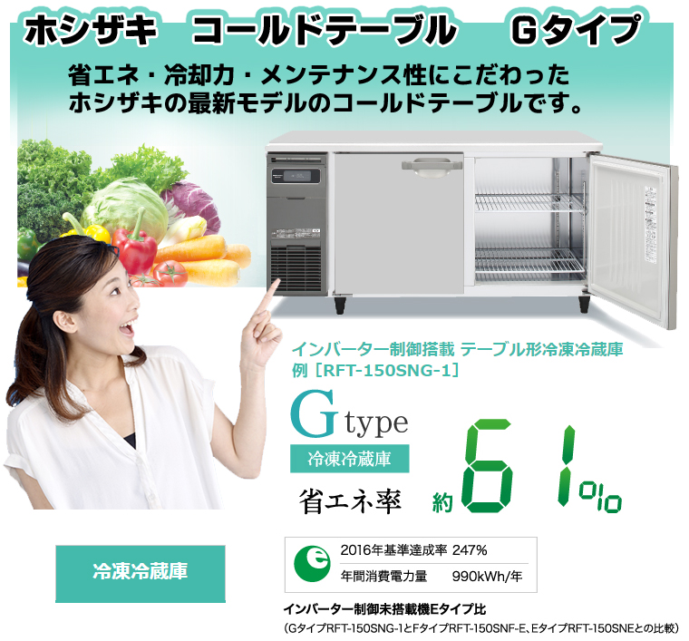 ホシザキ（HOSHIZAKI） RFT-150MNCG 台下コールドテーブル冷凍冷蔵庫 1