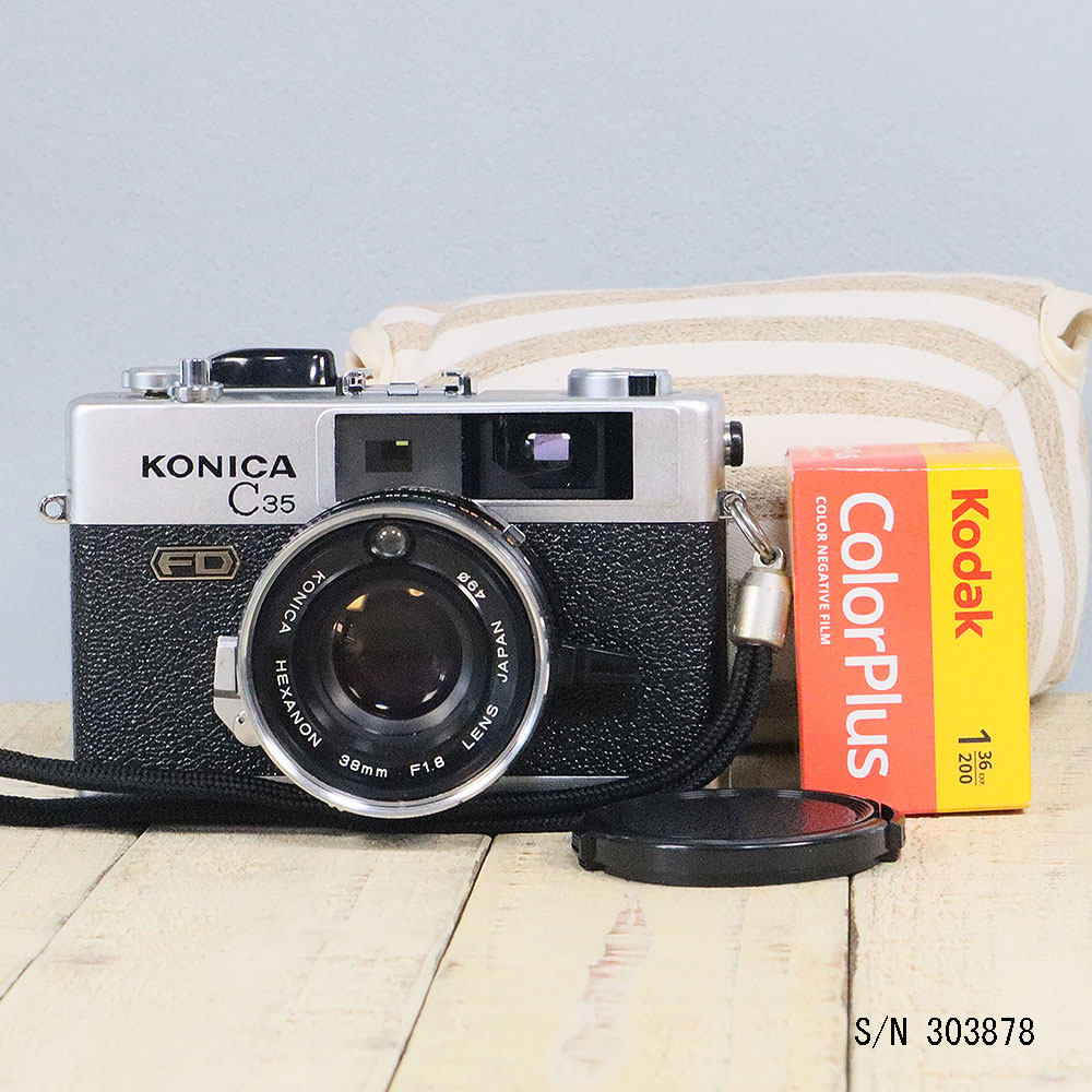 中古】【保証付 】 コニカ KONICA C35 FD S/N 303878（ケース