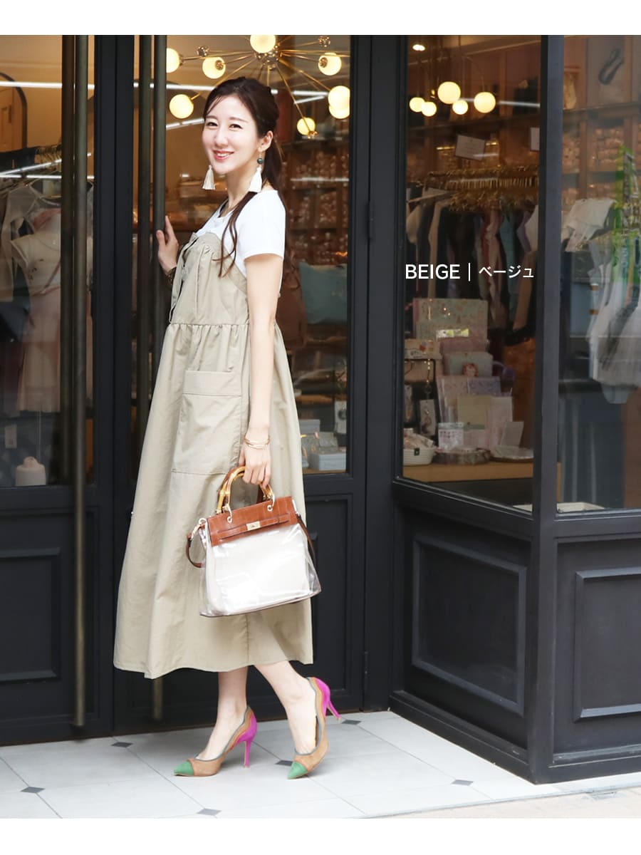 マタニティ 服 授乳服 リングボタンワンピース ボタンタイプ＆授乳