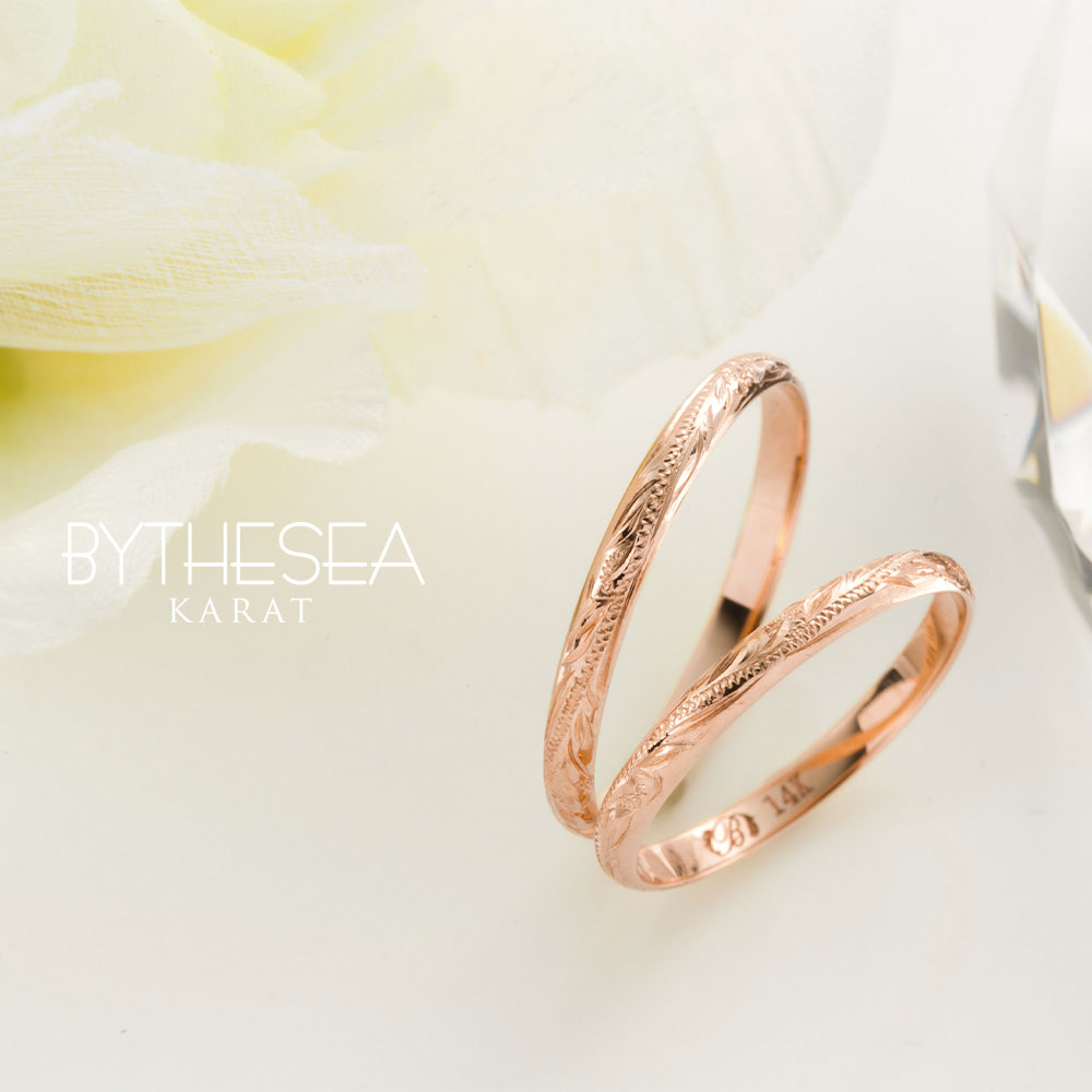 ハワイアンジュエリー リング 指輪 刻印無料 K14ピンクゴールド 14金