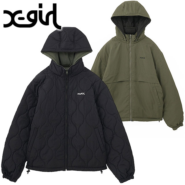 X-girl（エックスガール） フェイスパッチ リバーシブルジャケット