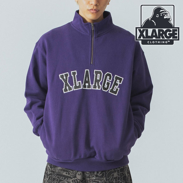 XLARGE（エクストラ ラージ） アーチロゴ ハーフジップ スウェット