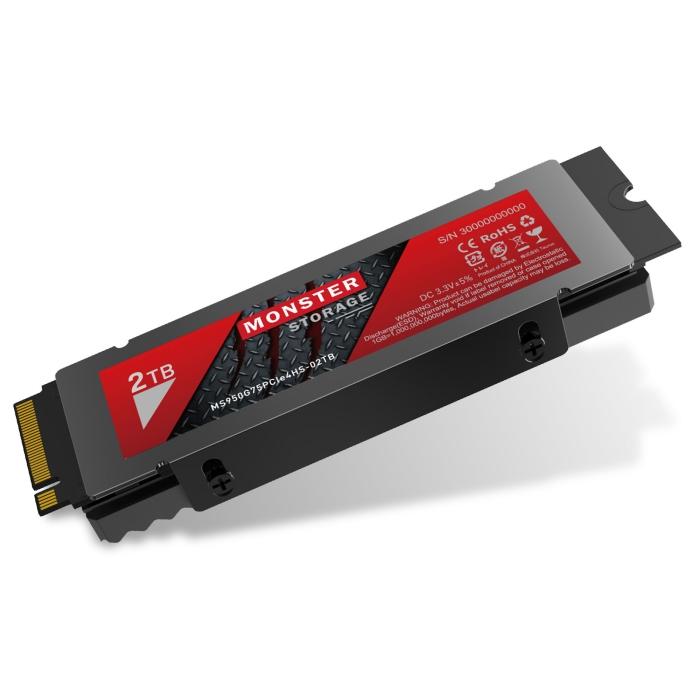 Monster Storage Monster Storage 2TB NVMe SSD PCIe Gen 4×4 R:7,000