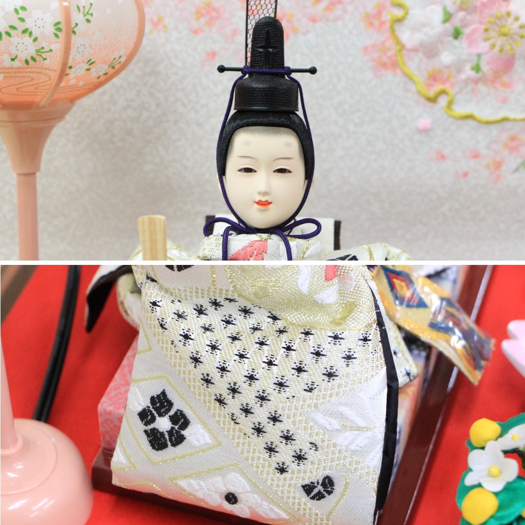 雛人形 コンパクト おしゃれ 紅羽 ピンク木ケース アクリルケース 小三