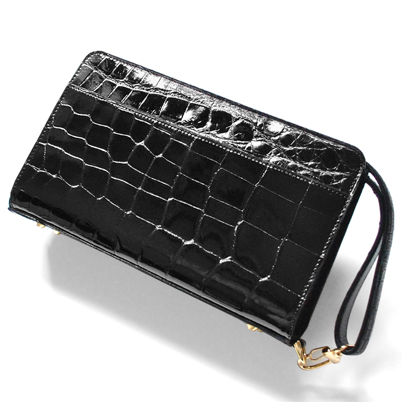 メンズ セカンドバッグ バッグ 本クロコダイル革 ワニ 鰐 日本製