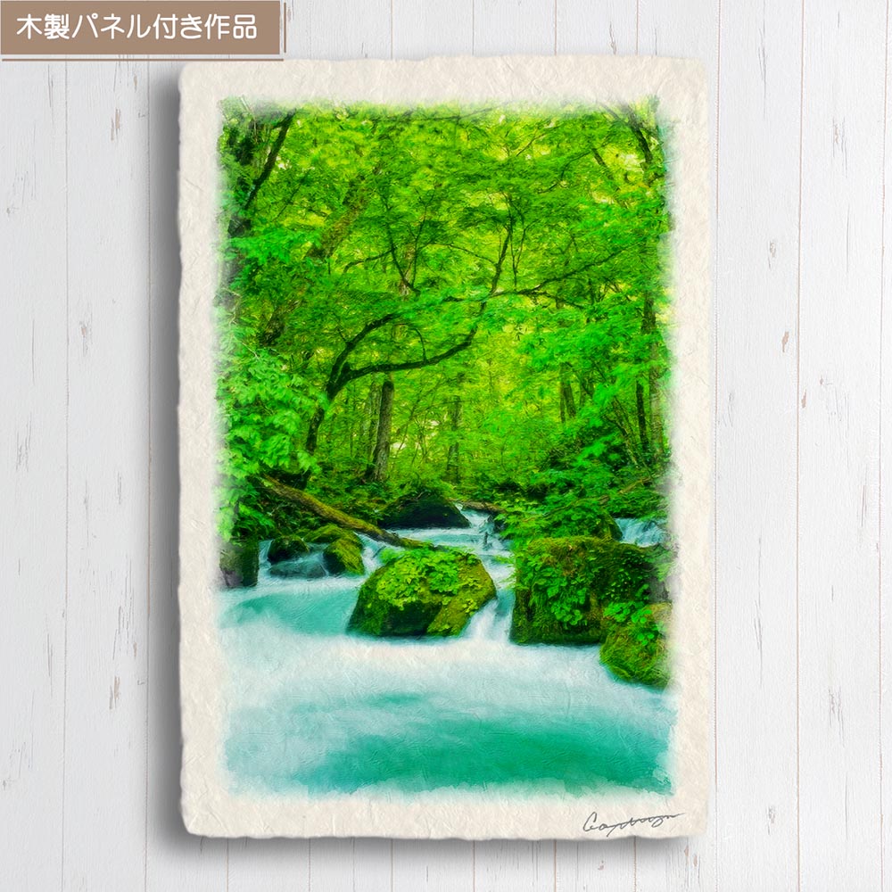 油絵 菅家令子絵画インテリア額付(青緑+金色の枠)F6-080214万代橋 新潟