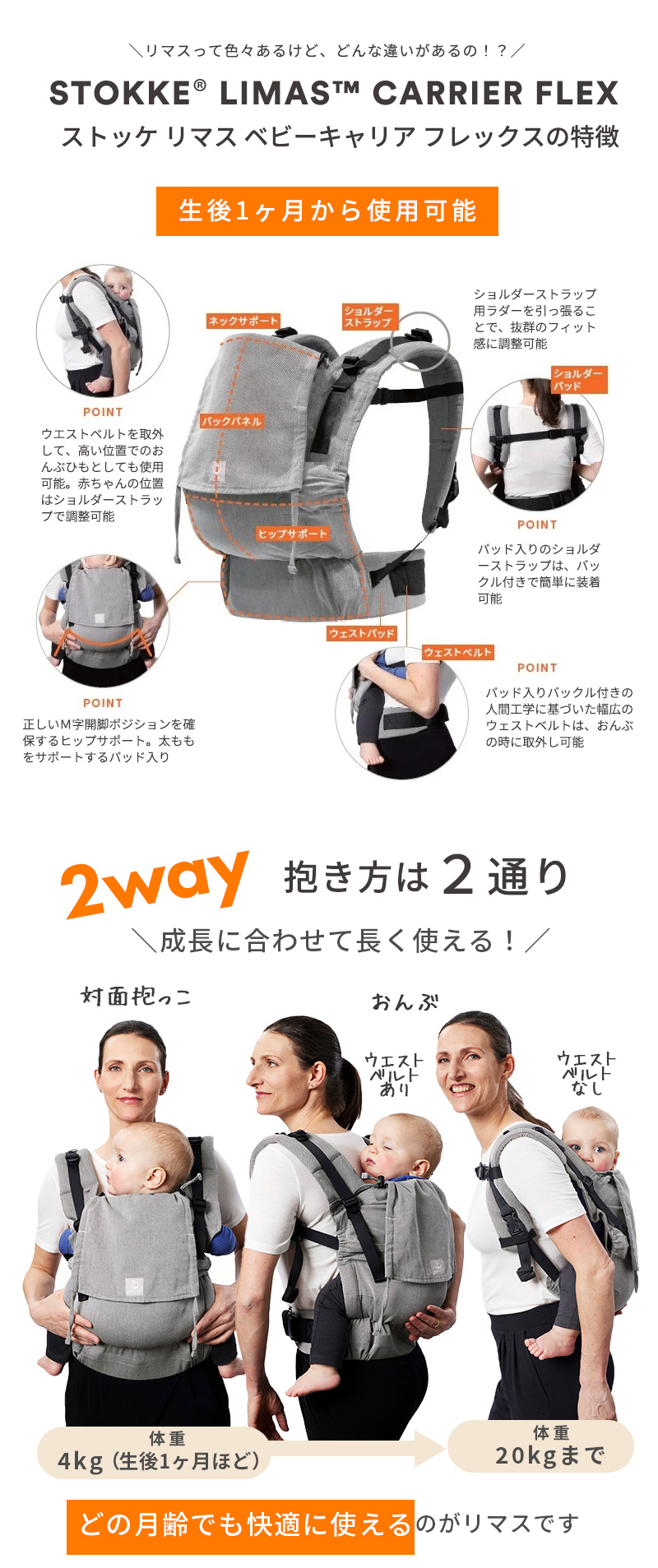 ストッケ リマス ベビーキャリア フレックス ヴァレリアンベージュ