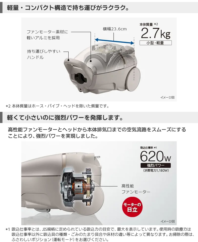 かるパック 日立 「HITACHI」掃除機 紙パック式クリーナー コード式 CV