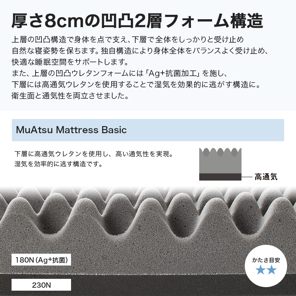 西川（nishikawa） マットレス ダブル ムアツ布団 ふとん マットレス