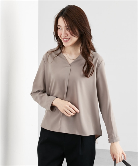 ニッセン（nissen） 爆買 トップス Vネック ブラウス レディース