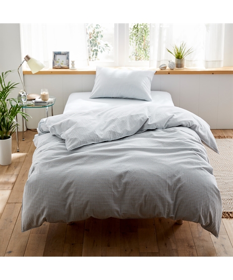 ニッセン（nissen） 寝具 掛け布団カバー コットン100％ シアサッカー