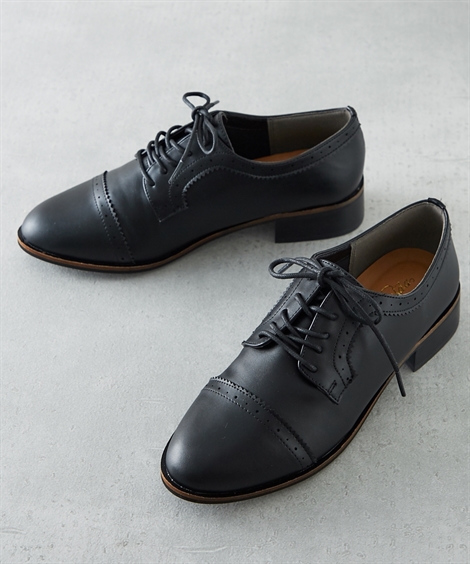 ニッセン（nissen） 靴 レディース レース アップ シューズ ワイズ2E