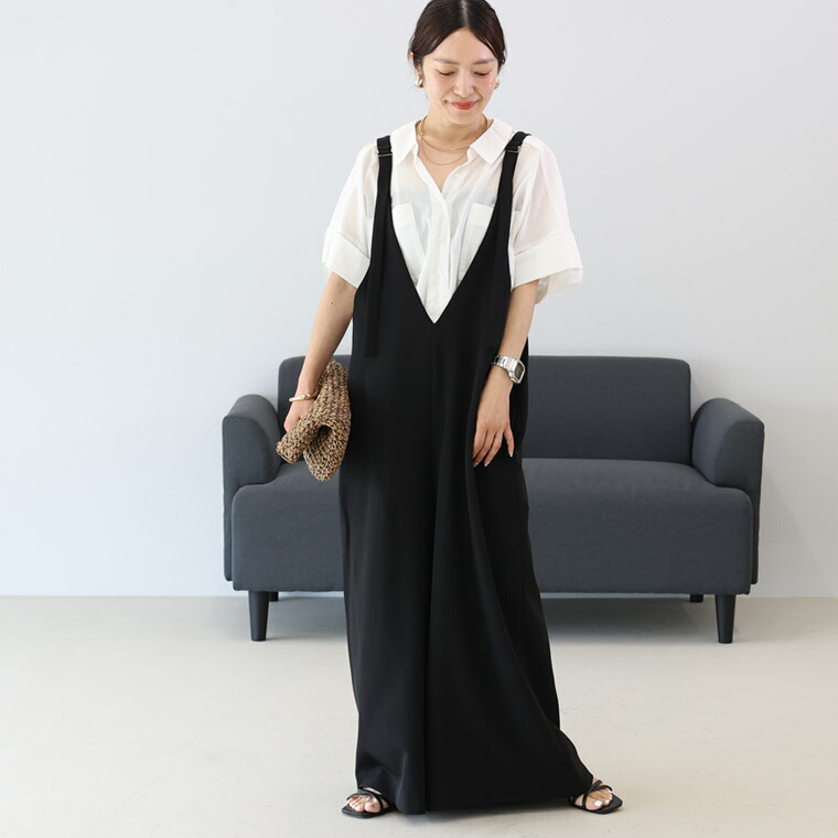 Aletta vita サロペット オールインワン 両V 2way ワイド ゆったり