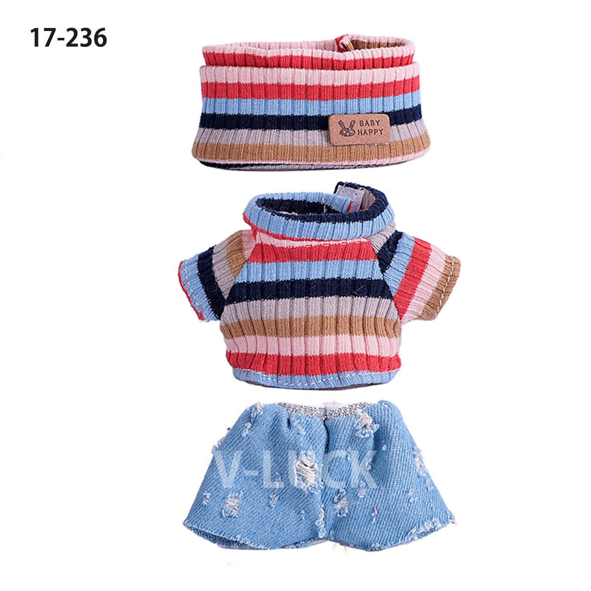 ラブブ 服 3点セット ドール服 ぬいぐるみ服 LABUBU 着せ替え