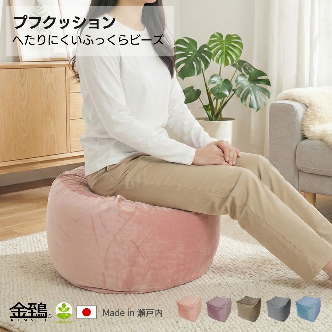金鵄（きんし） ビーズクッション 四角 プフ プーフ キューブ 軽い