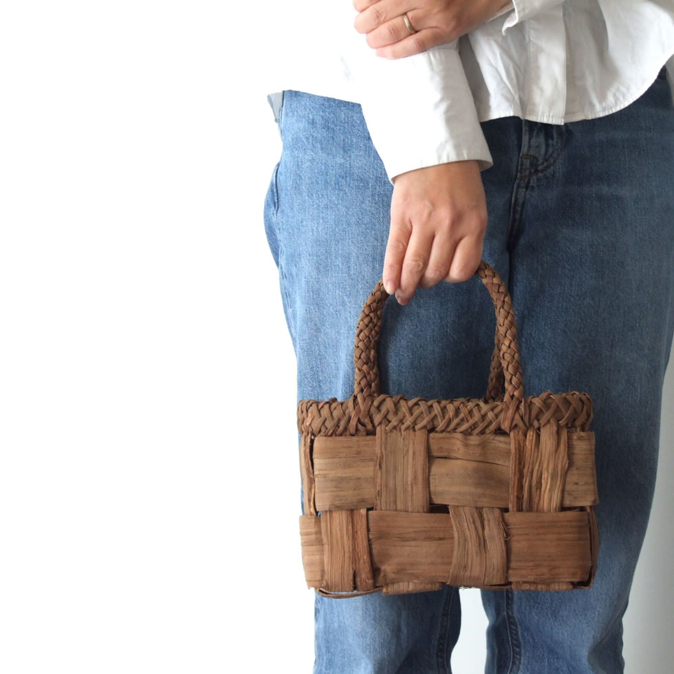 純国産 山葡萄かごバッグ 超極太市松編み : おまめ - 通販 - Yahoo