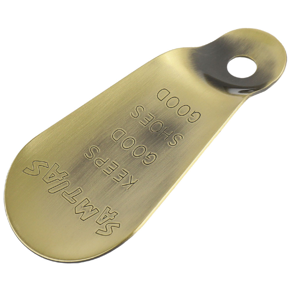 靴べら 携帯用 サムティアス短ベラ 真鍮製 シューホーン ミニサイズ 約