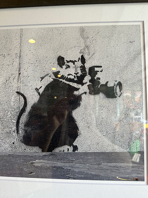 バンクシー アートフレーム （Papa-rat-zzi） 木製額付き 絵画ポスター