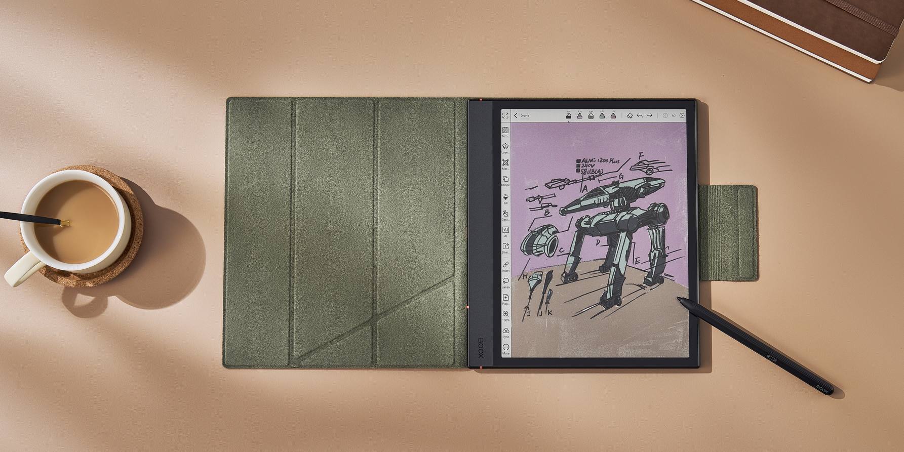 BOOX BOOX Magnetic Case Cover for Note Air 4C ケース カバー BOOX