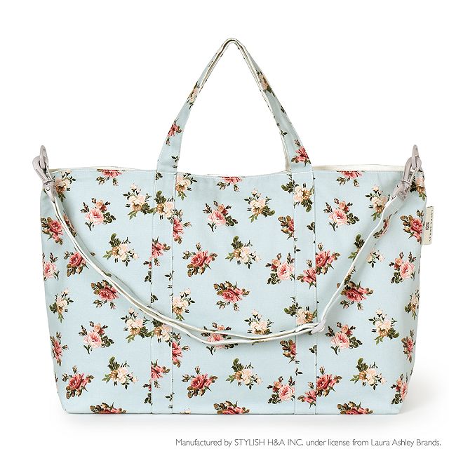 LAURA ASHLEY（ローラアシュレイ） マチ付きショルダーレッスンバッグ