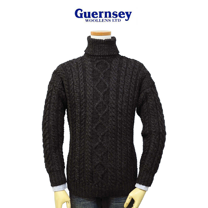 Guernsey Woollens 爆買 ガンジーウーレンズ アラン タートルネック