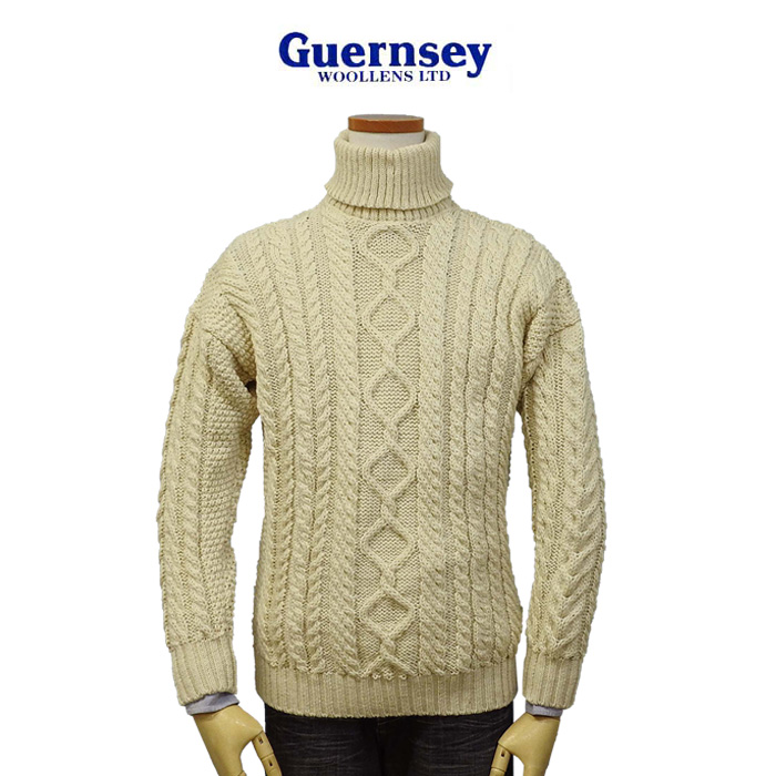 Guernsey Woollens 爆買 ガンジーウーレンズ アラン タートルネック