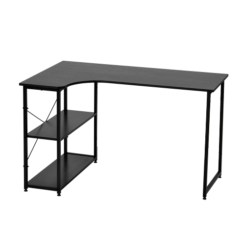 爆買WEEK☆全品5%引クーポン利用】パソコンデスク L字 120cm 2段