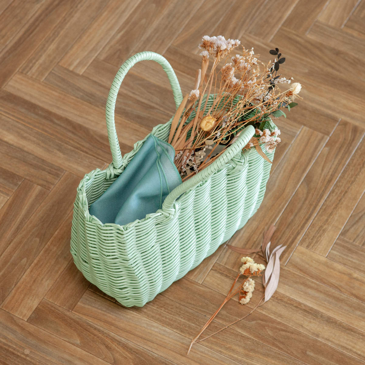 バスケット ジョルジア かごバッグ 持ち手 （ 洗える カゴ 収納 バッグ