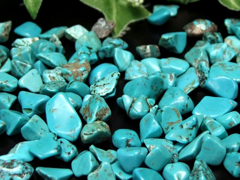 鮮やかなマトリックス模様 ハウライトターコイズ さざれ 200g 染色