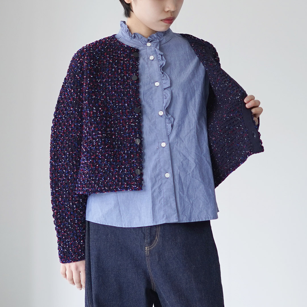 MidiUmi（ミディウミ） フロント ハーフフリル シャツ / レディース