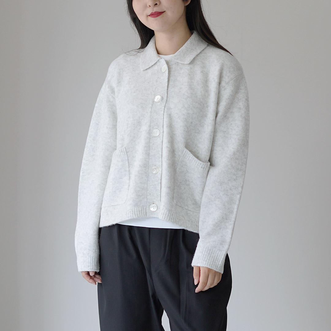 mizuiroind（ミズイロインド） 襟付き ショートカーディガン / ニット