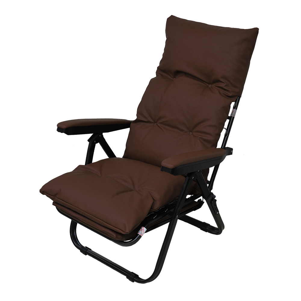 リクライニングチェア レザー調 折りたたみ フットレスト付き おしゃれ