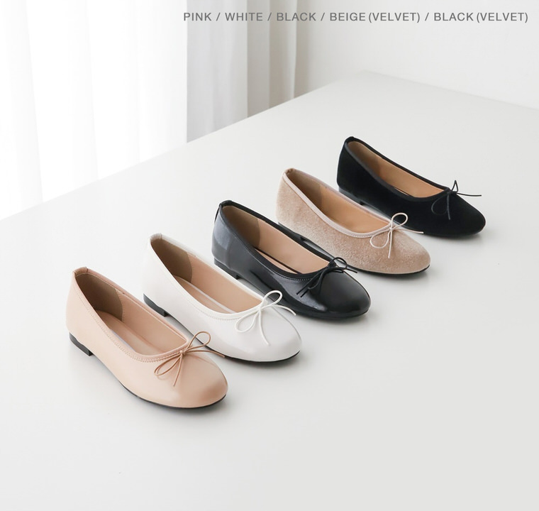バレエシューズ パンプス りぼん リボン フラット レディース ぺたんこ