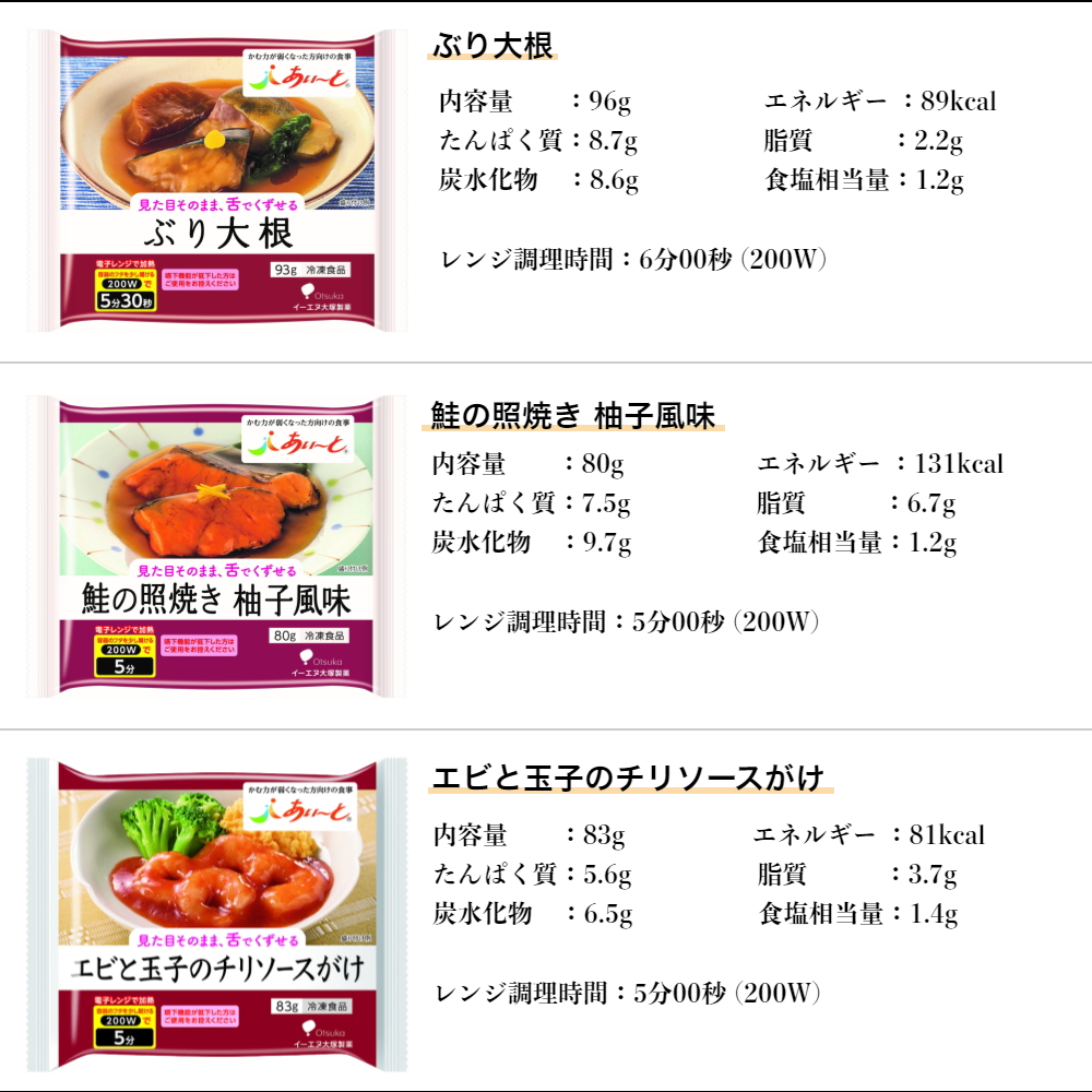 あいーと 介護食 冷凍 お試しセット 6食入り 舌でつぶせる 当日発送