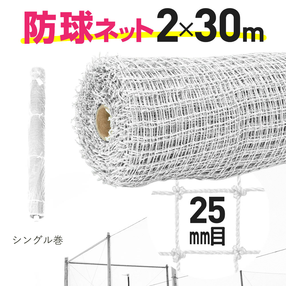 ダイオ 防球ネット 約25mm目 2mx30m ゴルフ 野球 各種球技 丈夫な