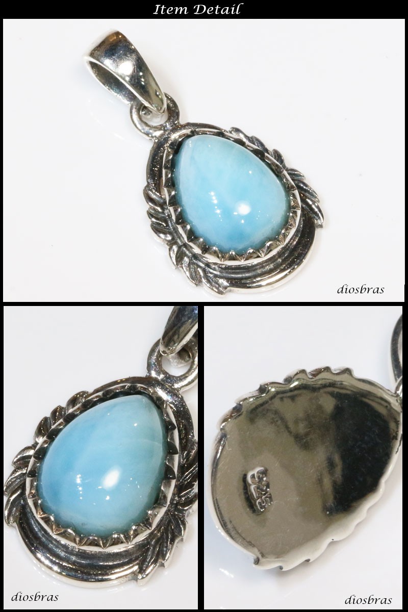 ラリマー ペンダント オーバル トップ 雫型 しずく ドロップ型 ナバホ