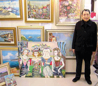 絵画 油絵 小澤勇寿郎 作 パリの街・ムフタール 6号サイズ インテリア