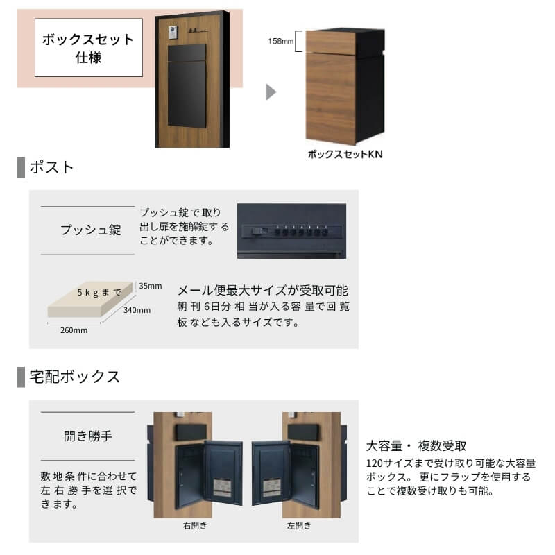LIXIL（リクシル） 機能門柱FK ボックスセット(宅配ボックスKN) W700