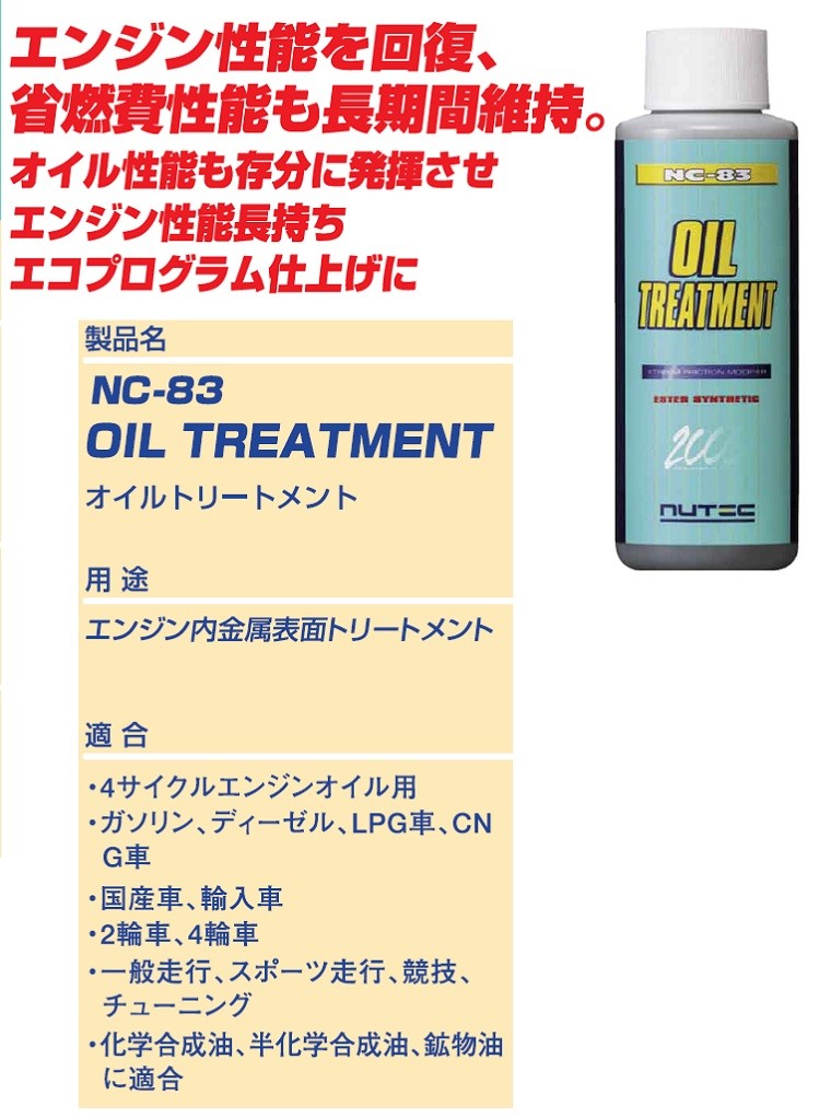NUTEC（ニューテック） NC-83 エンジンオイル添加剤 100ml