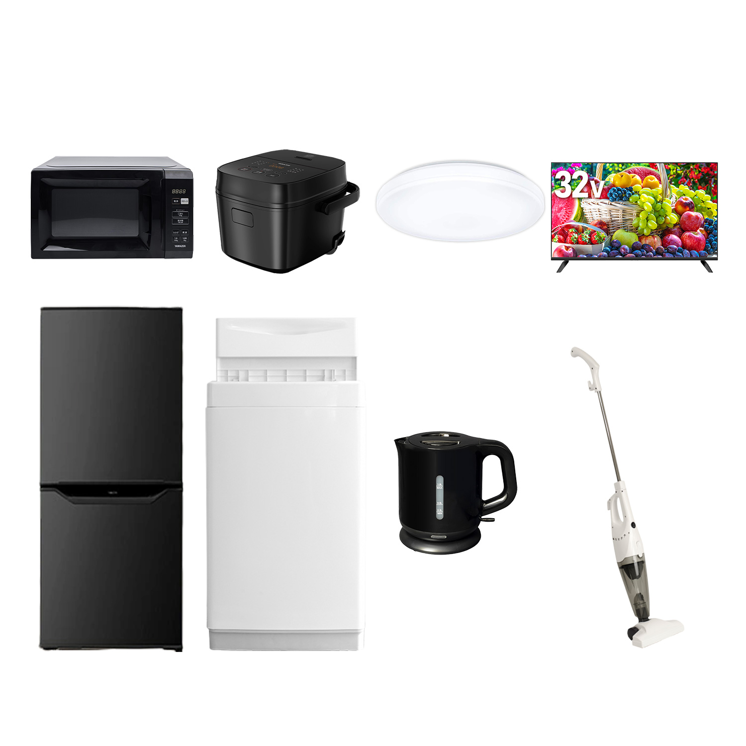山善（YAMAZEN） 家電セット 一人暮らし 8点セット 冷蔵庫 106L 洗濯機