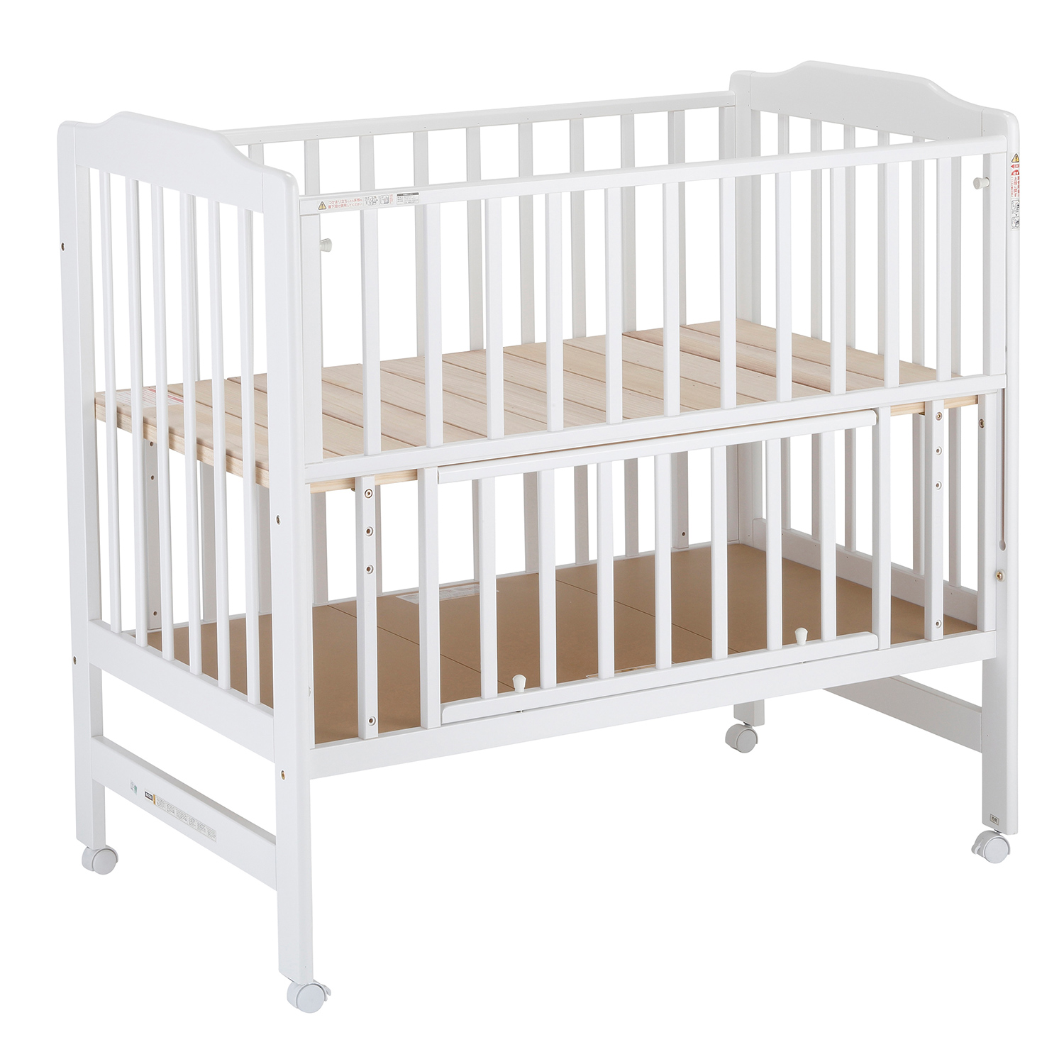 カトージ（KATOJI） ハイシート ベビーベッド 70×120cm 木製 スライド