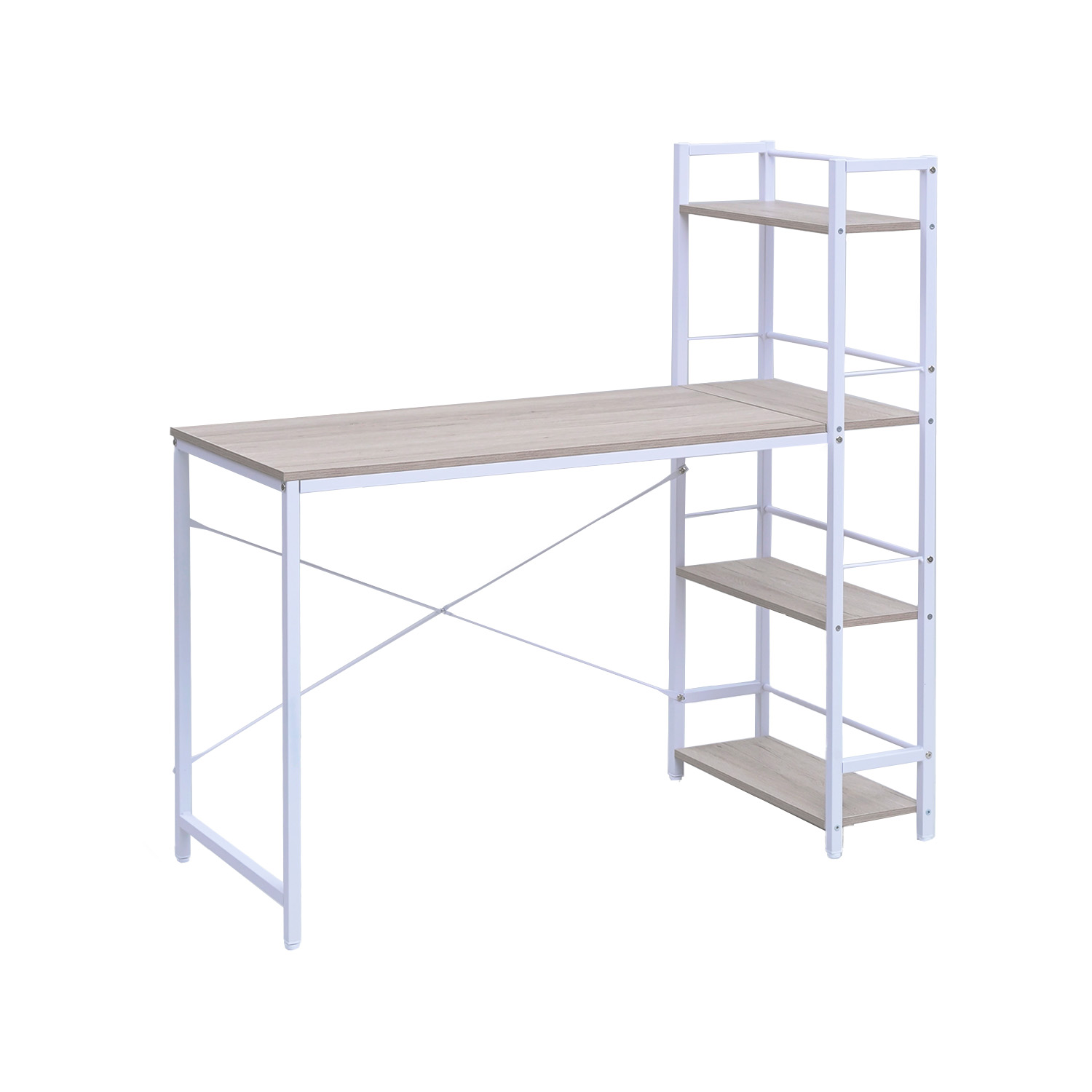 山善（YAMAZEN） デスク 机 ラック付き 耐荷重60kg 左右レイアウト可能