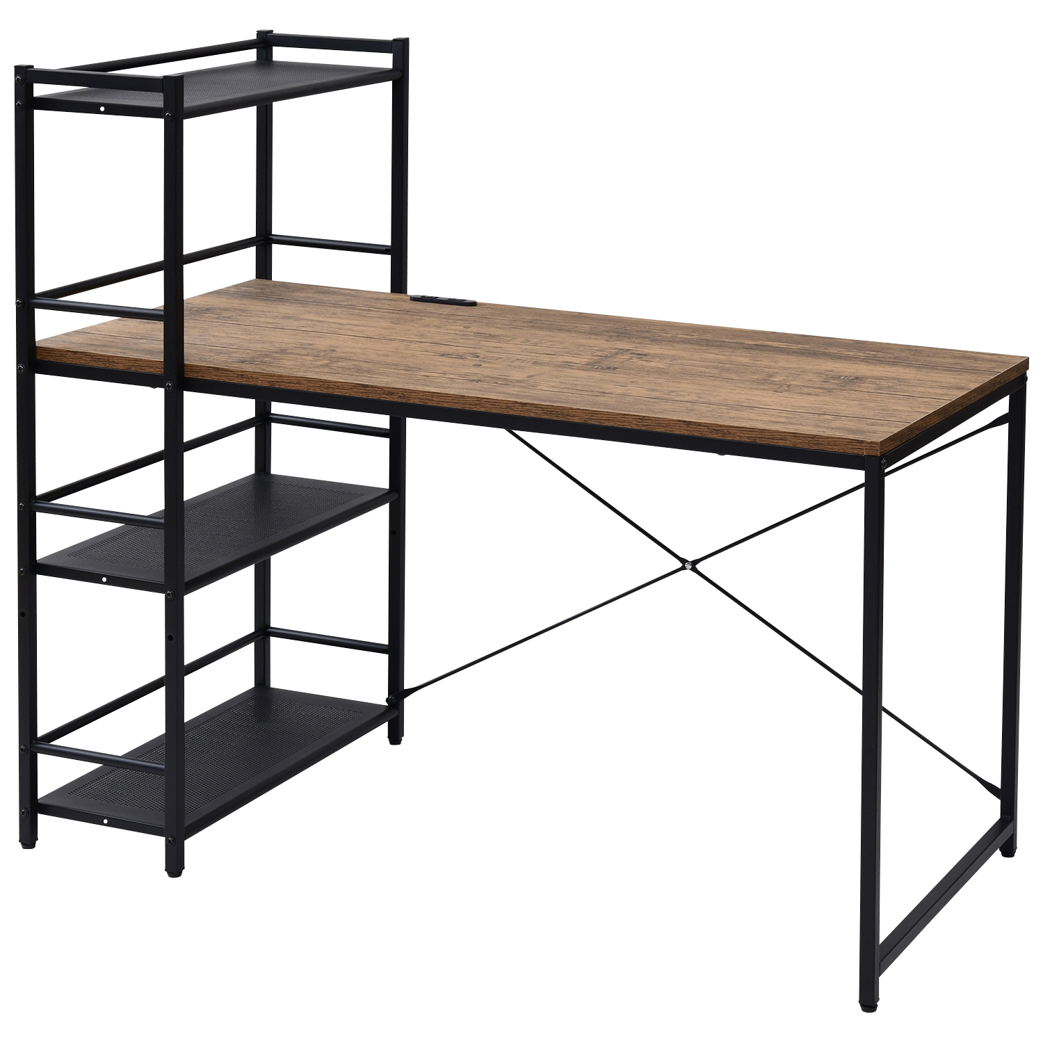 山善（YAMAZEN） デスク シンプル 幅120 奥行60 2口コンセント 収納