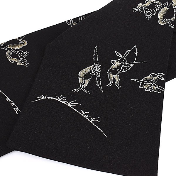 半幅帯 高級 西陣織 老舗 おぐら 謹製 鳥獣戯画 全通織模様 : 帯専門店