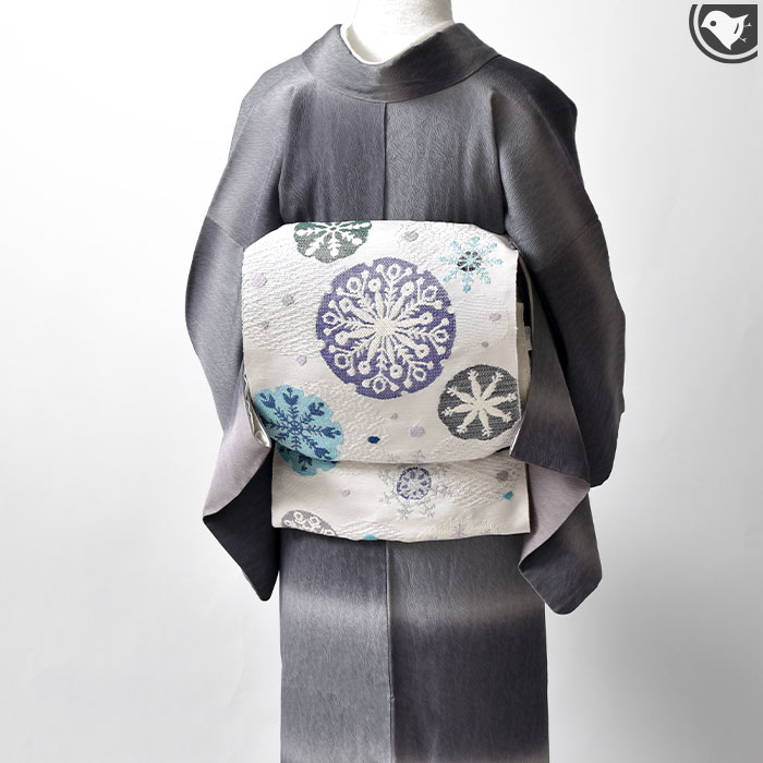 西陣織 帯屋捨松 謹製 “雪文” 八寸 名古屋帯 正絹 日本製 : 帯専門店