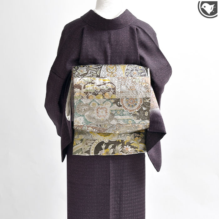 本金唐革 京都 名門 織匠川島 謹製 袋帯 本革 日本製 【帯専門店おびや