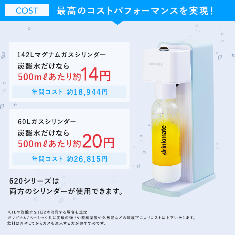 drinkmate ドリンクメイト 予備用 炭酸ガスシリンダー 142L 炭酸